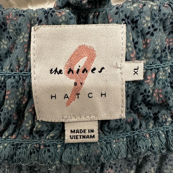 Smocked Maternity Top Floral The Nines By Hatch Flutter Short Sleeve - Picture 2 of 2